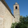 La torre campanaria della chiesa di S. Martino, nella cittadina di Monte San Martino (MC)